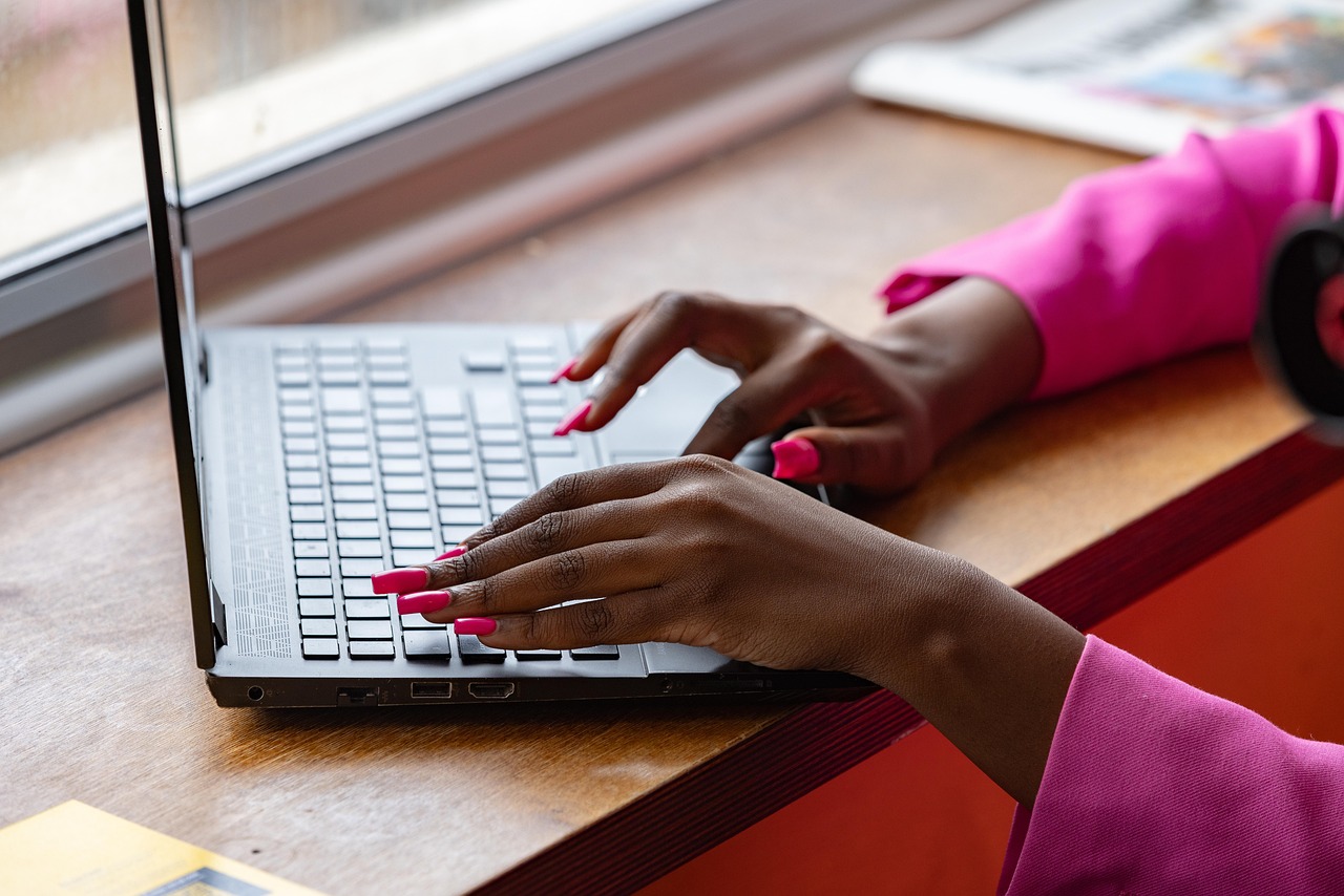 Laptop, typing, working — Find trusted greenhouse supplier online
